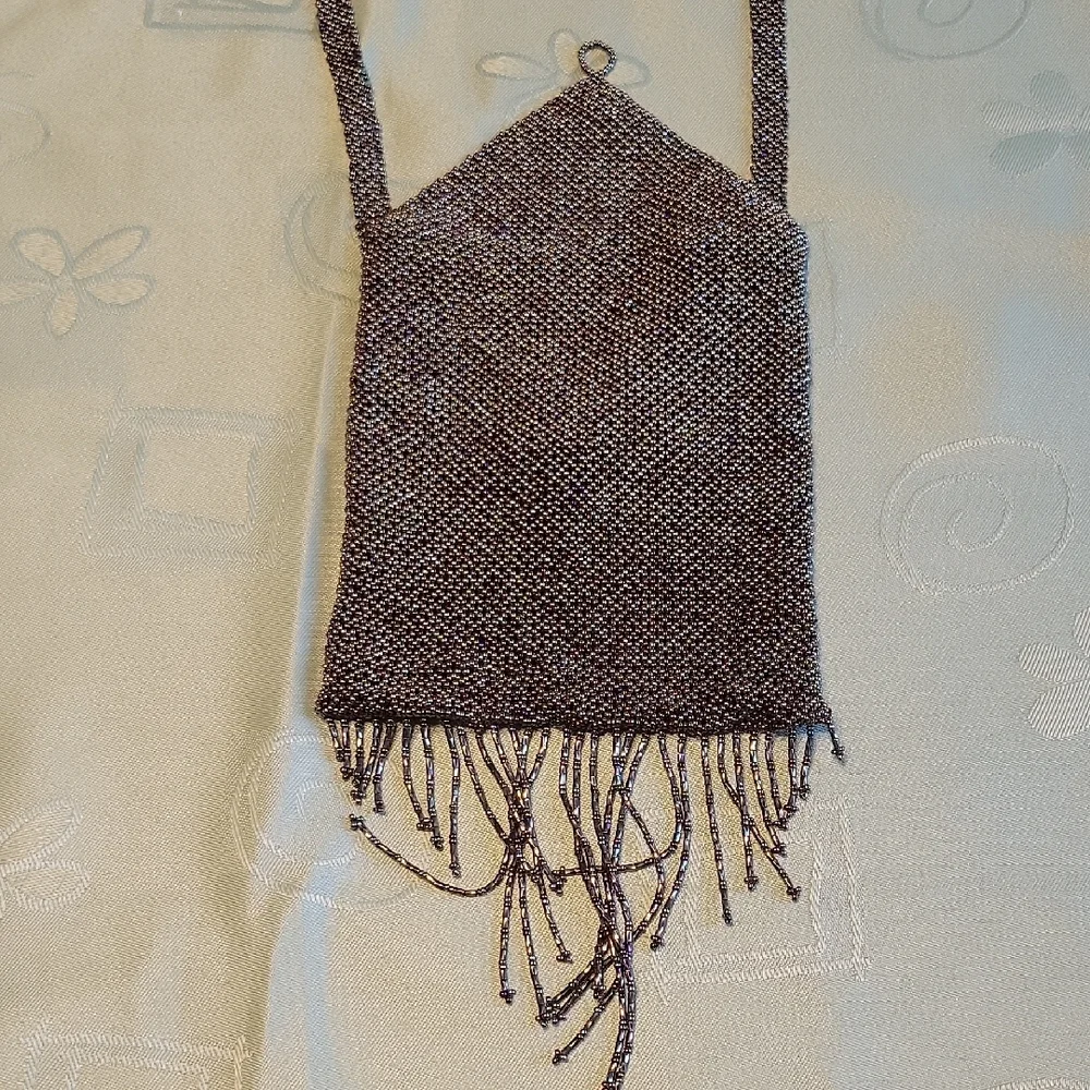 Chic Beaded Purse with Fringe - Picture 6 of 6